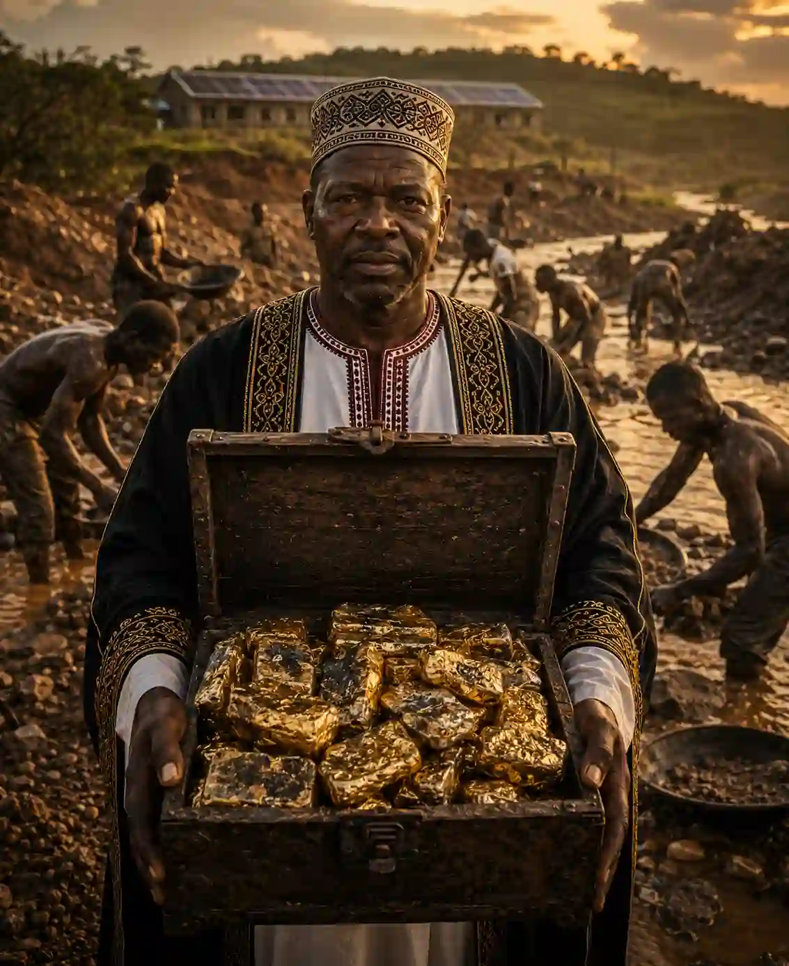 Buy Gold From Local Miners in Africa<br />
 An elite traditional Chief holding raw gold dore bars to buy gold from local miners in Africa.