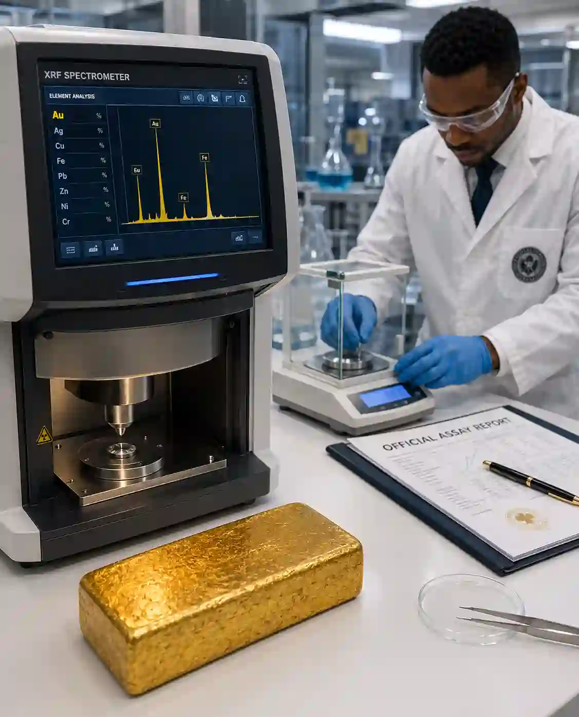 Certified Gold Assay Laboratory Testing and Purity Verification Report