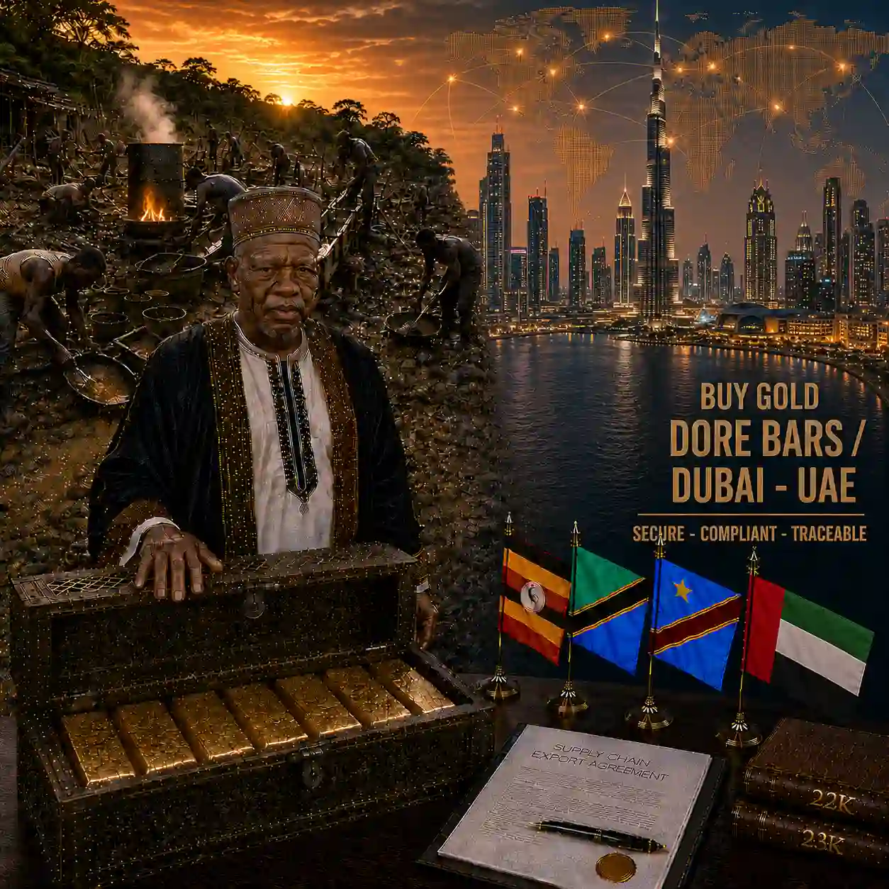 Buy African Gold Dore Bars Dubai UAE