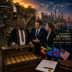 Gold Dore Bars Allocation Africa to California Los Angeles San Francisco