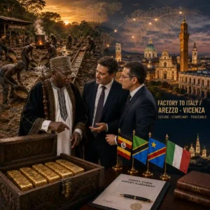 Gold Dore Bars Factory Africa to Italy Arezzo Vicenza