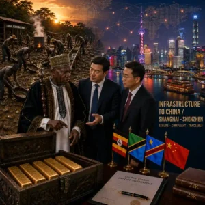 Gold Dore Bars Infrastructure Africa to China Shanghai Shenzhen