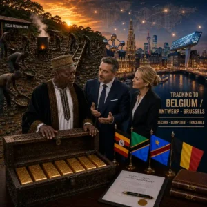 Gold Dore Bars Tracking Africa to Belgium Antwerp Brussels